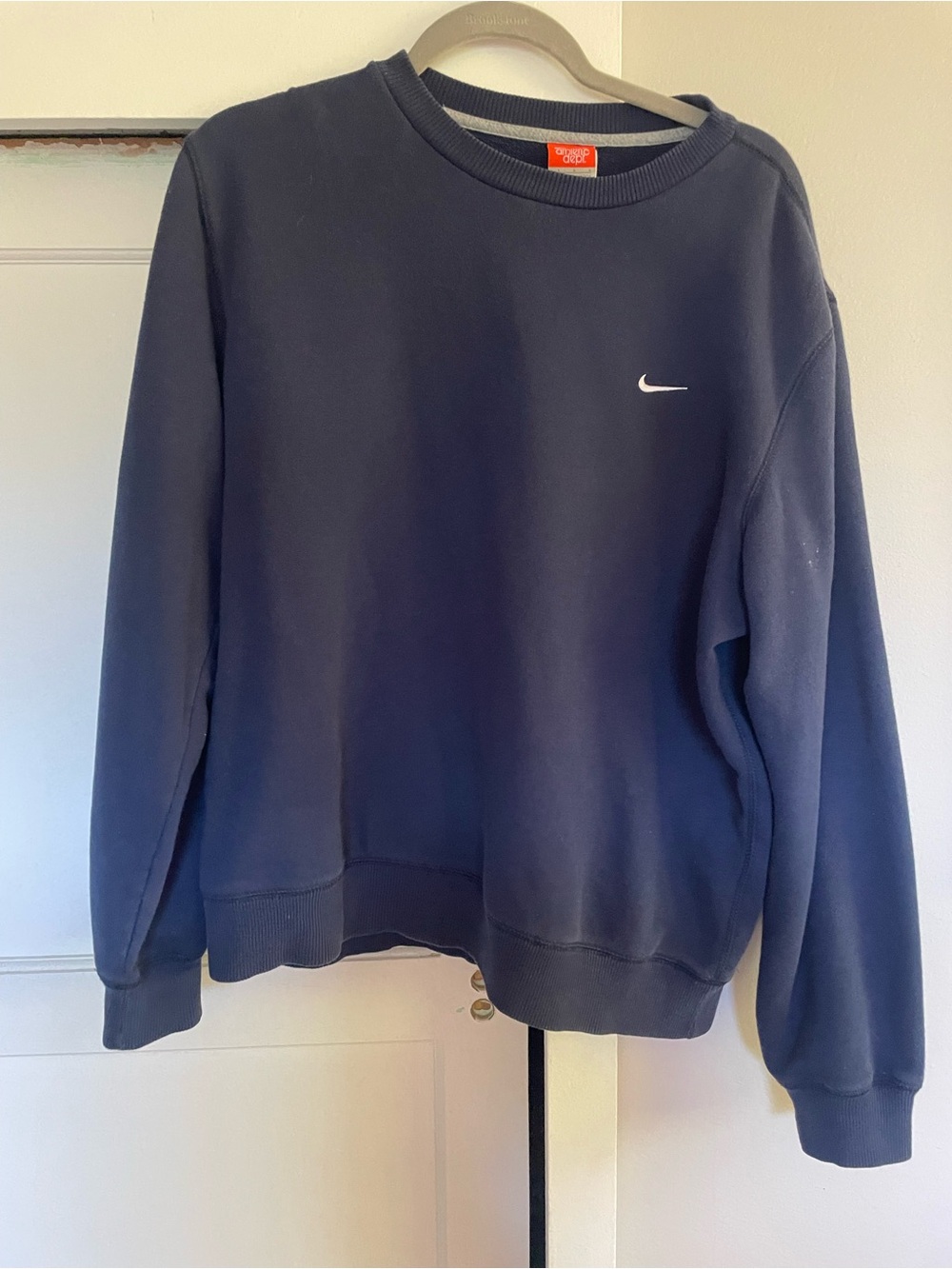 Nike Navy and White Athletic Dept. Crew Sweatshirt